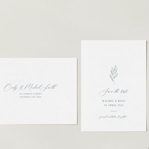 NADIA Minimalist Wedding Save the Date Template - Customise and Print - Templett Instant Download
