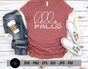 Hello Fall Svg, Fall Svg, Cytat jesieni, Powiedzenie jesieni, Projekty jesieni Svg, Pliki cięcia jesieni, Pliki cięcia Cricut, Pliki cięcia sylwetki