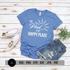 The Pool is my Happy Place Svg, Pool Svg Design, Summer Svg Designs, Summer Designs, Vacation Svg, Cut File, Silhouette File, Cricut Files