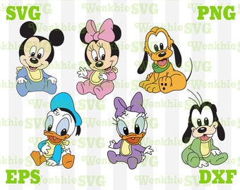 Mickey and Friends BABIES Bundle Cutting File Printable, SVG file for Cricut