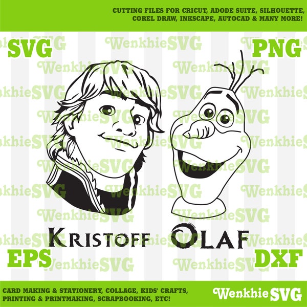 Frozen Kristoff and Olaf Cutting File Printable, SVG file for Cricut