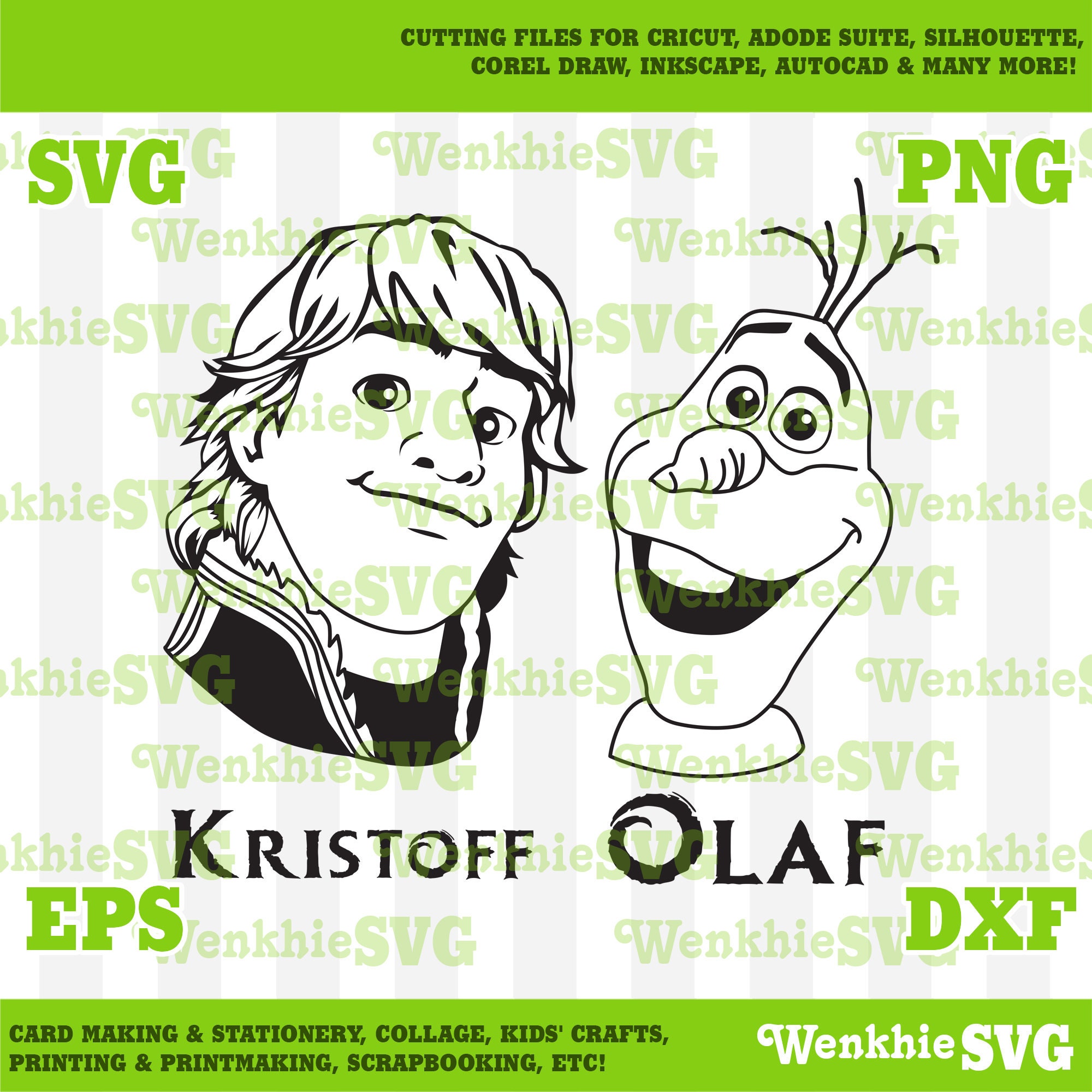 frozen kristoff and olaf cutting file printable svg file for etsy