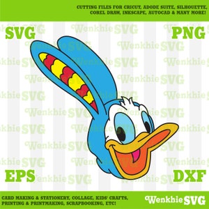 Donald Easter Bunny Cutting File Printable, SVG file for Cricut