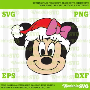 Minnie Santa Hat Cutting File Printable, SVG file for Cricut