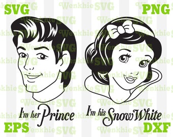 My Prince and Princess Snow White Cutting File Printable, SVG file for Cricut