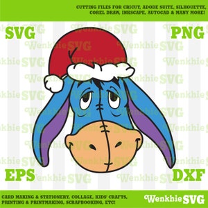 Eeyore Santa Hat Cutting File Printable, SVG file for Cricut