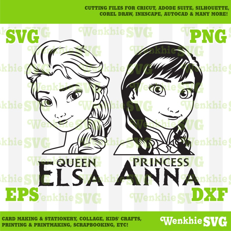 Download Frozen Elsa and Anna Cutting File Printable SVG file for ...