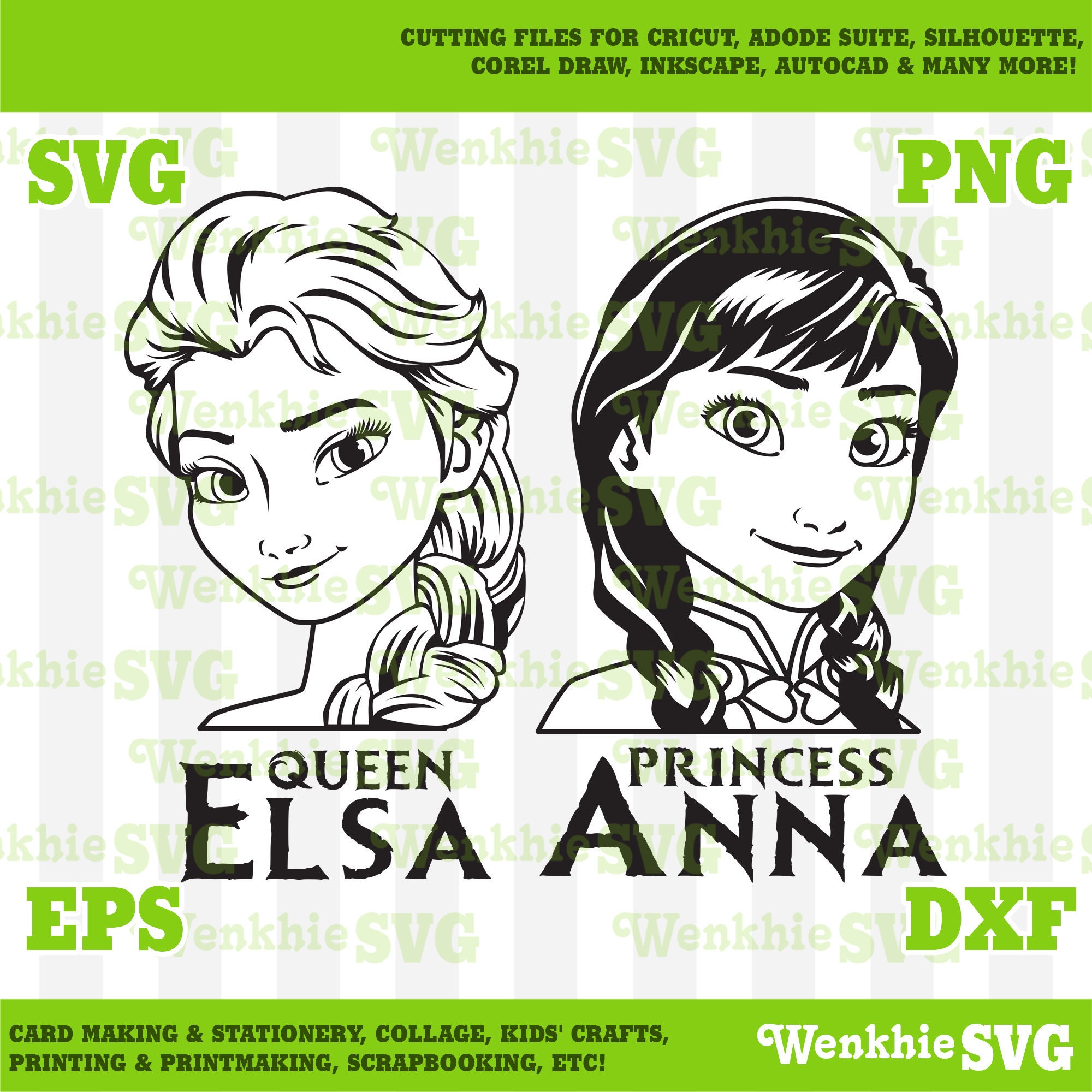 Download Frozen Elsa And Anna Cutting File Printable Svg File For Etsy