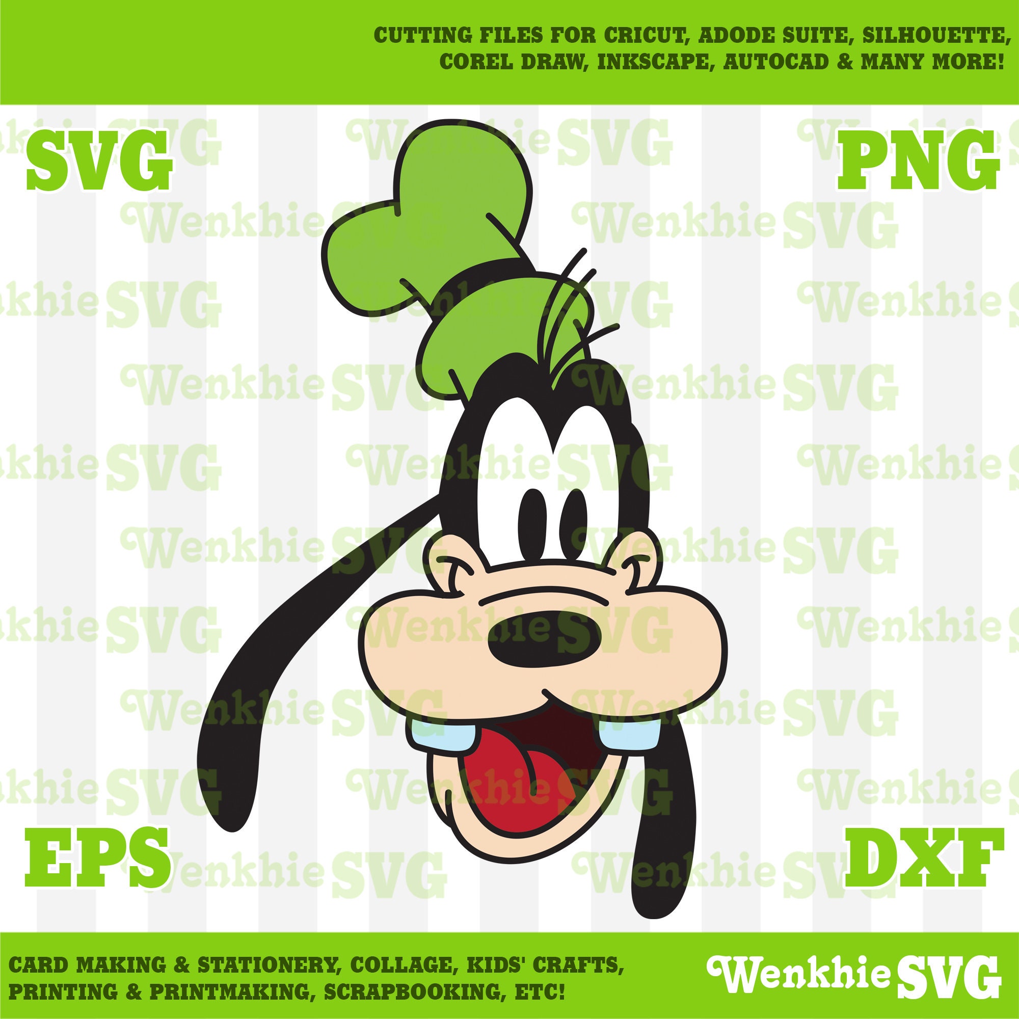 Goofy Head Cutting File Printable SVG file for Cricut | Etsy