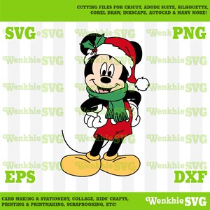 Mickey Pose Christmas Cutting File Printable, SVG file for Cricut