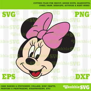 Minnie Head Cutting File Printable, SVG file for Cricut