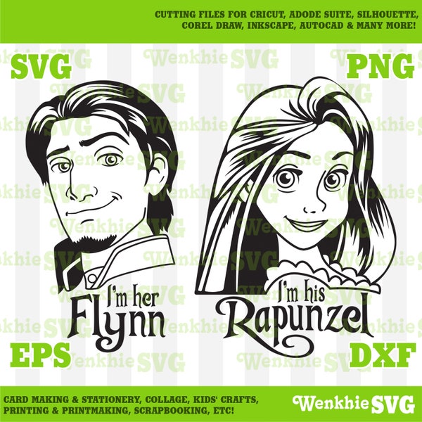 My Prince and Princess Rapunzel Cutting File Printable, SVG file for Cricut