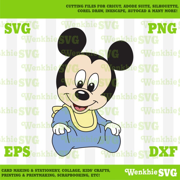 Baby Mickey Cutting File Printable, SVG file for Cricut