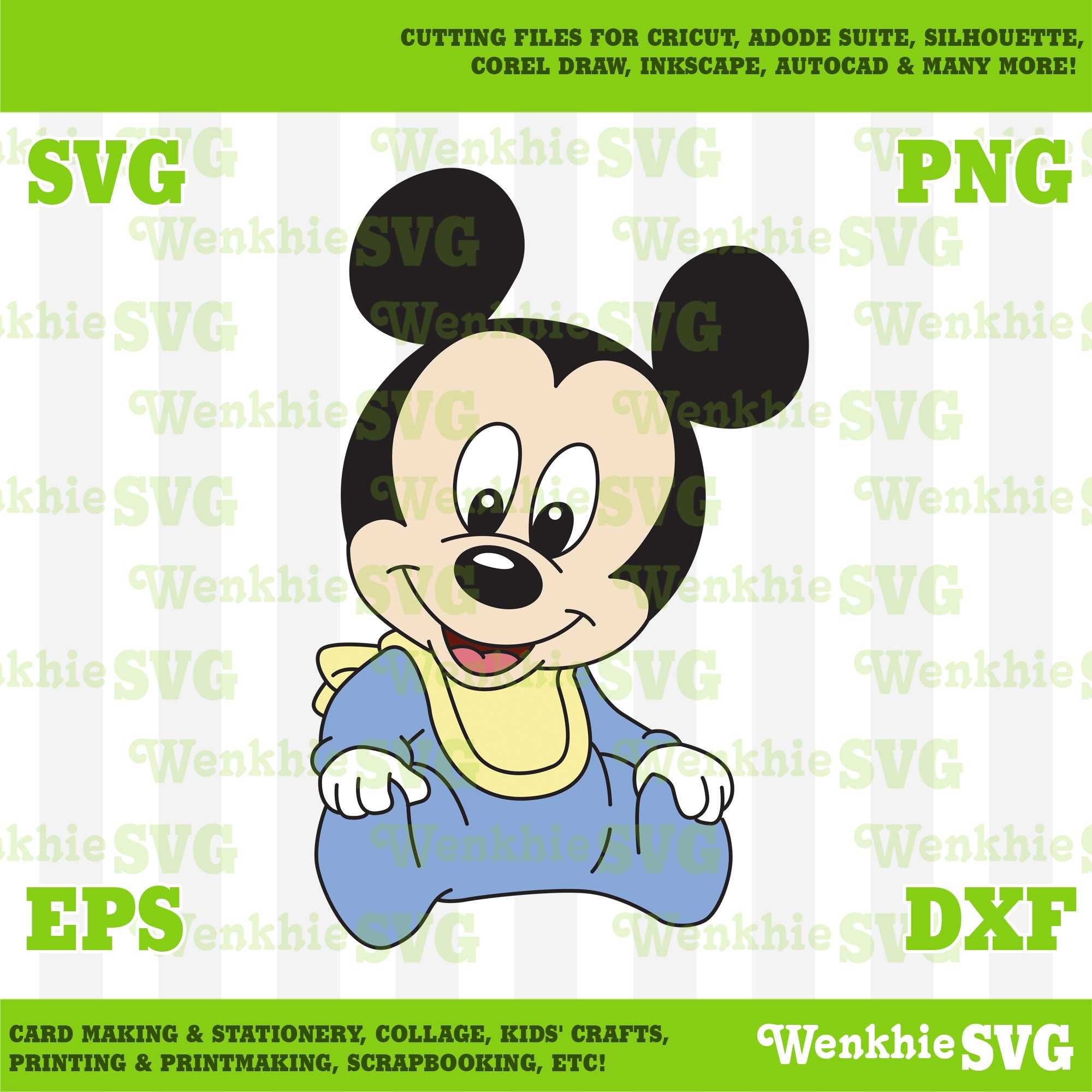 Baby Mickey Cutting File Printable SVG file for Cricut | Etsy