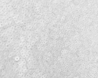 White Sequin Fabric, White Full Sequins Fabric, White Sequins on Mesh Fabric, White Sequins for Dress, Wedding  by the Yard