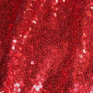 Red Sequin Fabric, Red Full Sequins Fabric, Crimson Red Glitz Sequins on Mesh Fabric, Christmas Red Sequins, Red Sequins Fabric by the Yard