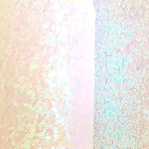 White Iridescent Sequin Fabric, White Iridescent Full Sequin, White Hologram Sequins on Mesh Fabric, Sequin Backdrop Fabric by the Yard