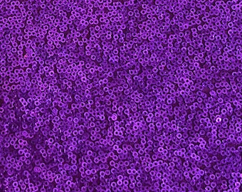 Purple Sequin Fabric, Purple Full Sequins Fabric, Violet Glitz Sequins on Mesh Fabric, Purple Sequins Fabric for Dress, Backdrop by the Yard