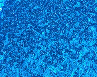 アクアブルーのスパンコール生地、ブルーのフルグリッツスパンコール生地、メッシュ生地のターコイズブルーのスパンコール、サムシングブルーのスパンコール生地（1ヤードあたり）