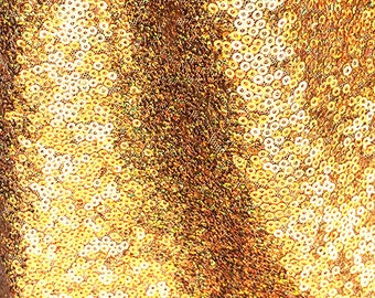 Gold Iridescent Sequin Fabric,Gold Iridescent Full Sequin Fabric, Gold Hologram Sequins on Mesh Fabric, Sequin Backdrop Fabric by the Yard