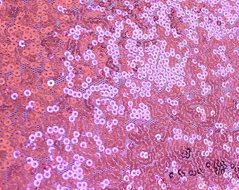 Pink Sequin Fabric, Rose Pink Full Sequins Fabric, Pink Sequin on Mesh Fabric, Glitz Sequins Fabric for Dress Party Decoration by the Yard