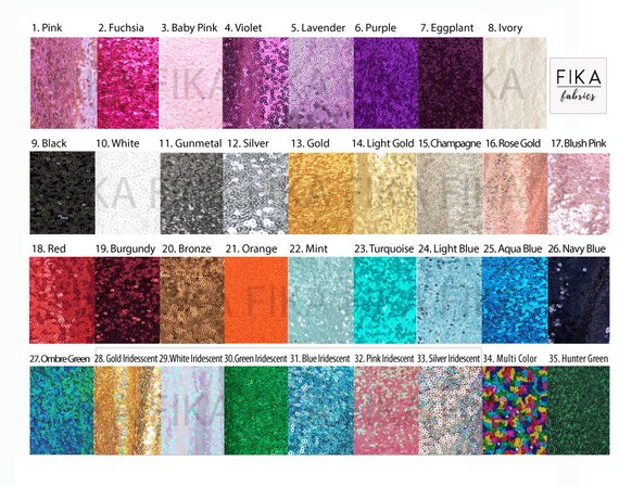 Sequin Color Fabric Swatch Sequin Color Fabric Swatch