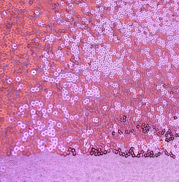 Pink Sequin Fabric, Rose Pink Full Sequins Fabric, Pink Sequin on