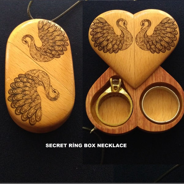 secret box  hidden message ring box  compartment pendant necklace engagement ring   wedding gifts   locket  women men