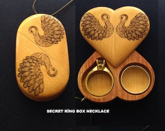 secret box  hidden message ring box  compartment pendant necklace engagement ring   wedding gifts   locket  women men