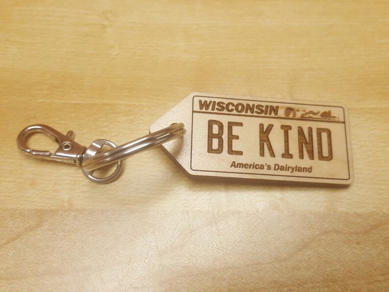 Motivational Wisconsin License Plate Keychain Etsy