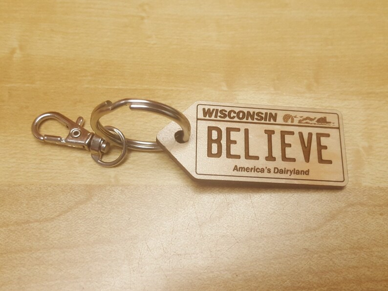 Motivational Wisconsin License Plate Keychain Etsy