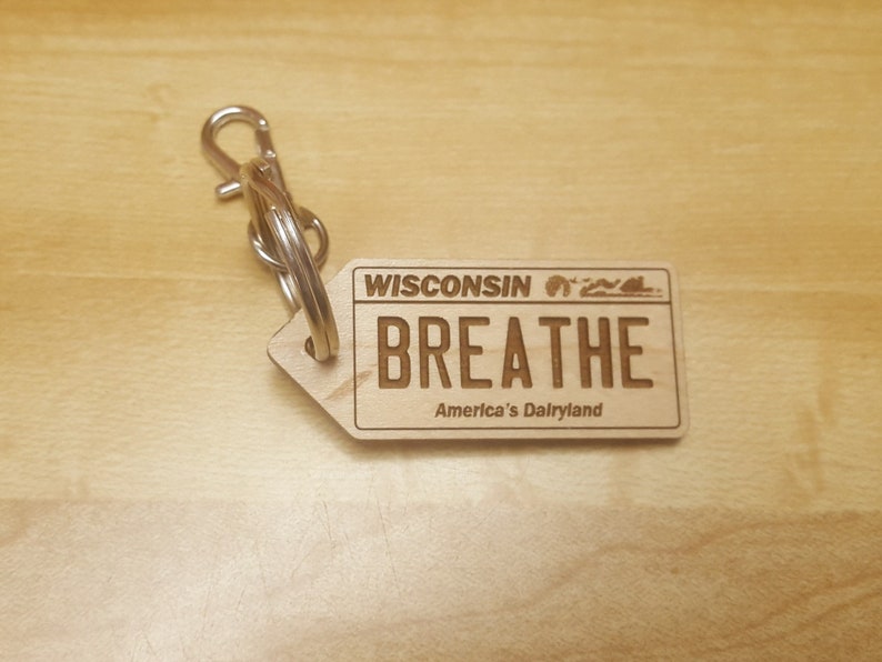 Motivational Wisconsin License Plate Keychain Etsy