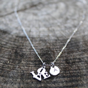 Collar con colgante Parsonal LOVE, joyería de plata 925, letra personalizada