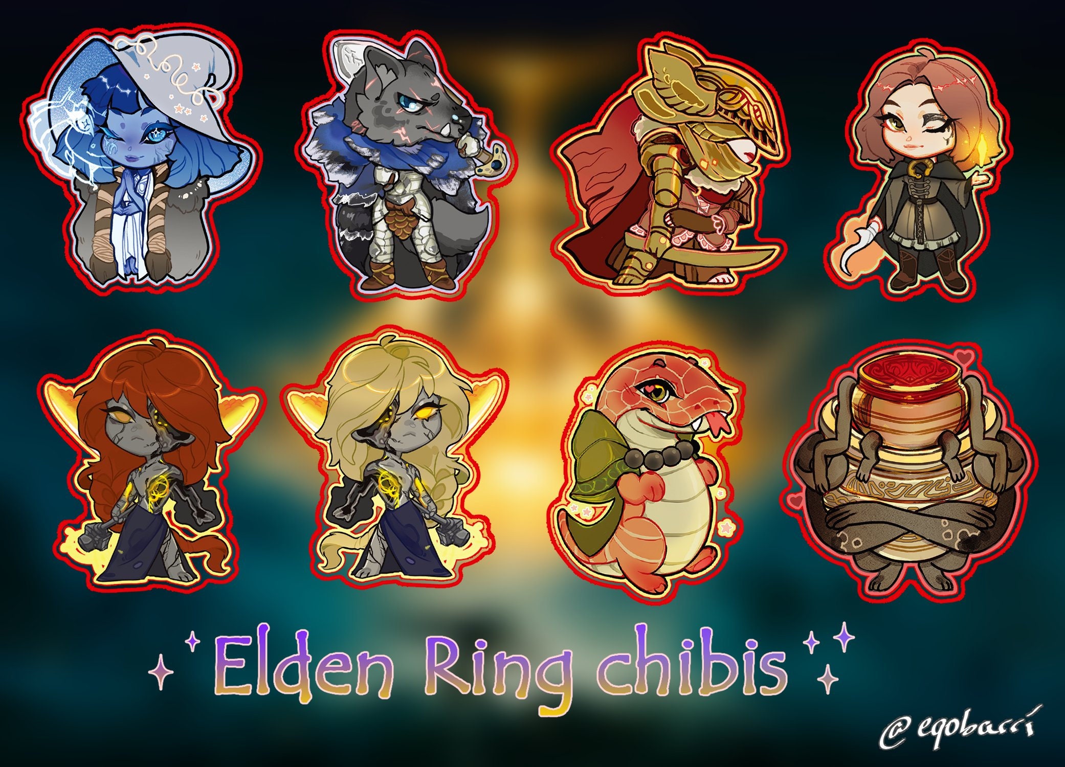 Elden Ring Stickers Waterproof Malenia and Ranni Stickers in Sparkly  Lamination 