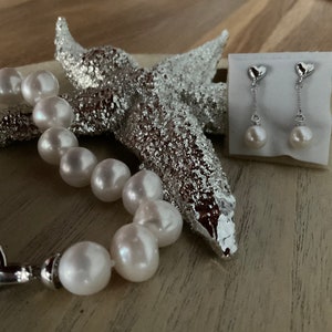 Classic real pearl stud earrings, silver pearl stud earrings, bridal jewelry, pearl jewelry, freshwater pearl earrings, silver earrings image 10