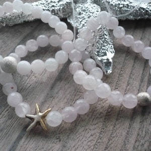 Rose quartz bracelet with real silver, handmade rose quartz bracelet, delicate gemstone bands, gift, rose quartz bands, rose quartz jewelry