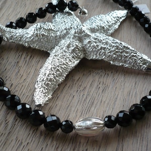 Extravagant,Handmade Onyx Necklace,Gemstone Necklace,Necklace with Black Pearls,Gift for You,Black Gemstone Necklace,