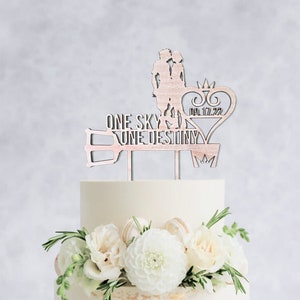 Mr & Mrs Customizable Kairi and Sora Cake Topper - Kingdom Hearts - Wooden Wedding Cake Topper