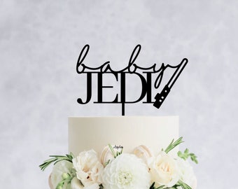Décoration de gâteau Jedi - Baby shower de bébé, décoration de gâteau Star Wars, baby shower Star Wars, sabre laser, c'est un garçon