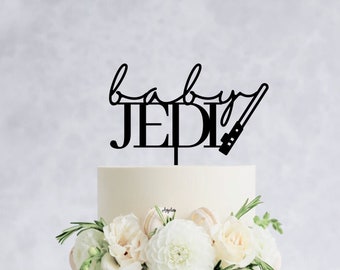 Baby Jedi Cake Topper - Baby shower topper, Star Wars Cake Topper, Star Wars Baby shower, Lightsaber It&#39;s a boy