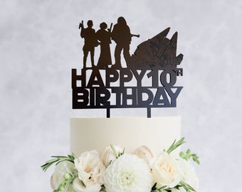 Star Wars Birthday Cake Topper, Death Star Wooden Birthday Cake Topper, Personalized Age, Custom Cake Topper, Birthday Cake Topper