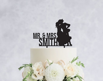 Custom Anime Wedding Cake Topper, Howl's Moving Castle wedding cake topper, Wooden Wedding Cake Topper, Howl and Sophie, Wood cake topper