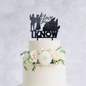 I love you I know  Cake Topper - Han and Leia Wedding Cake Topper, star wars wedding cake topper, nerdy cake topper, starwars wedding decor