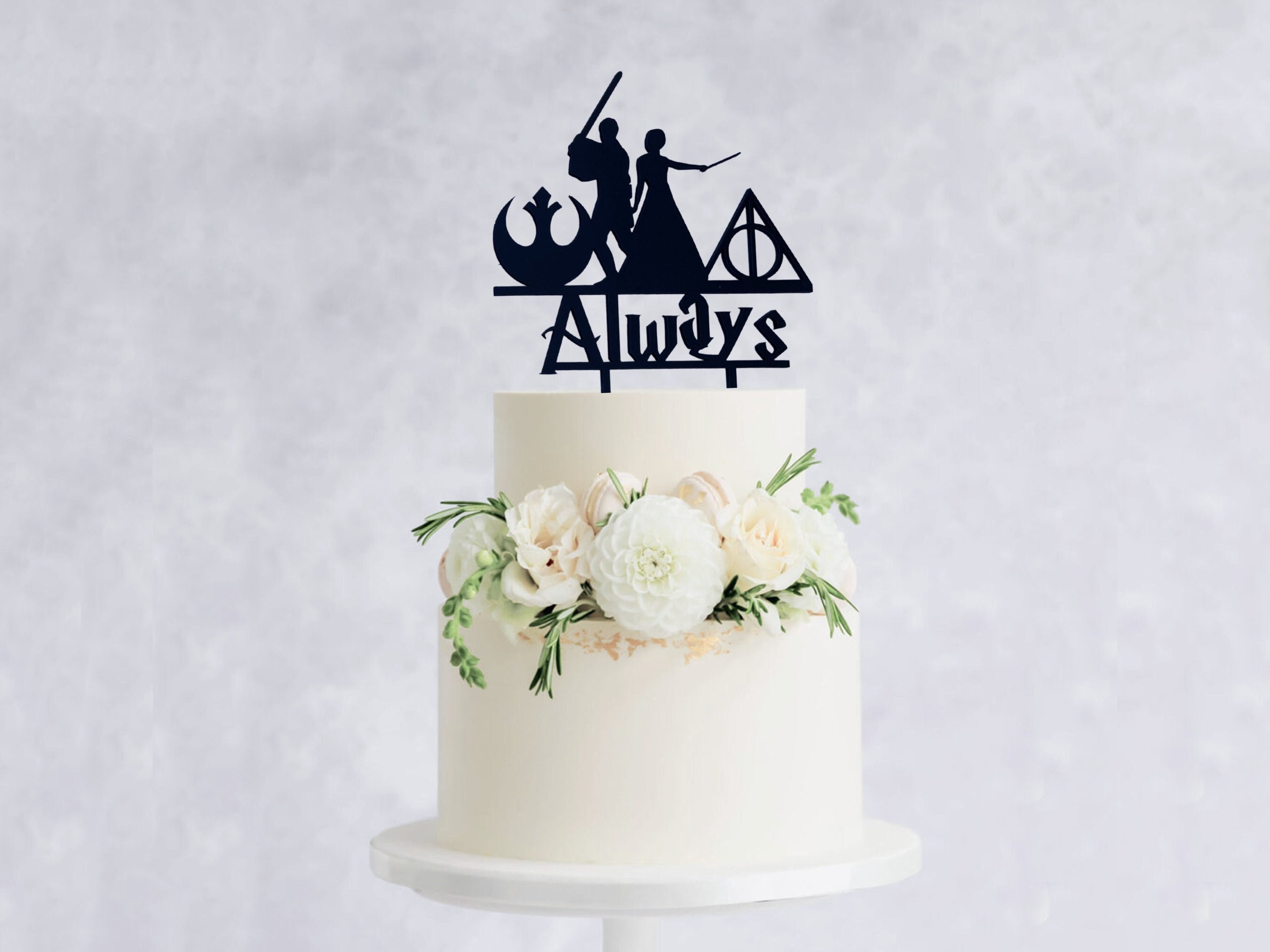 Always Star Wars Cake Topper Jedi and Wizard Wedding Cake Topper