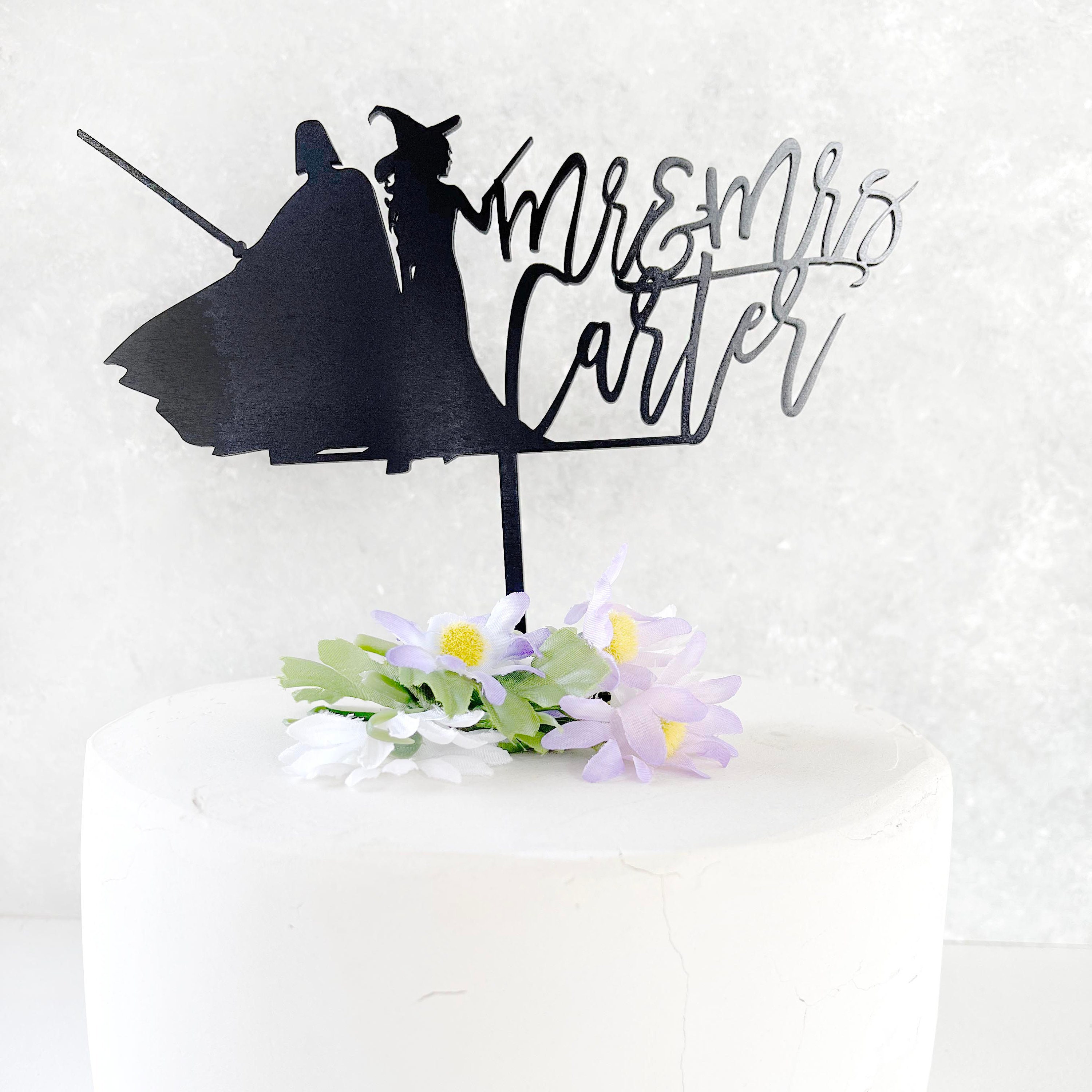 Mr & Mrs Cake Topper Darth Vader and Witch Wedding Cake Topper