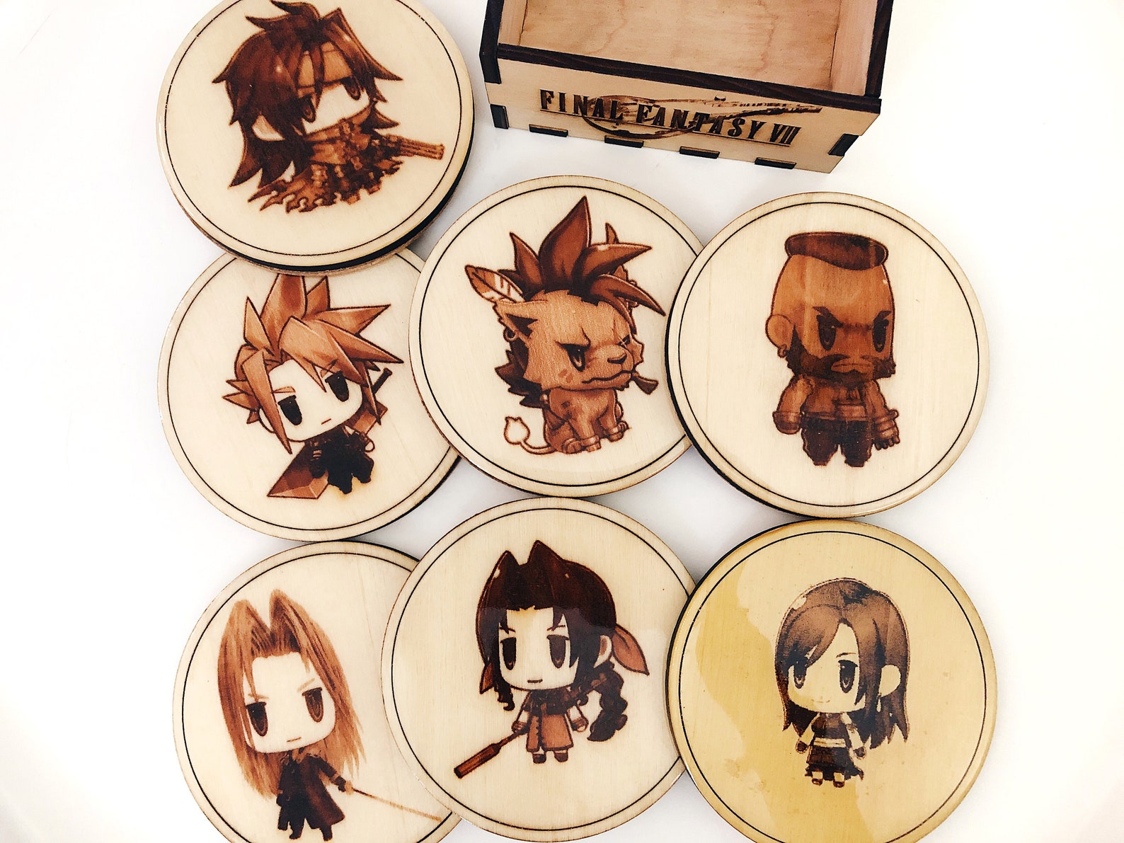 Final Fantasy 7 Inspired Coasters wood with cork backing Etsy