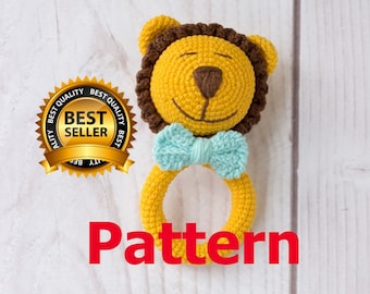 crochet rattle lion pattern amigurumi lion pdf pattern crochet amigurumi lion tutorial crochet animal pattern crochet toy pattern toy pdf