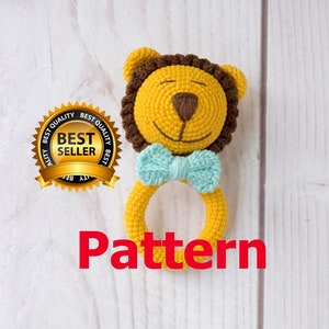 crochet rattle lion pattern amigurumi lion pdf pattern crochet amigurumi lion tutorial crochet animal pattern crochet toy pattern toy pdf