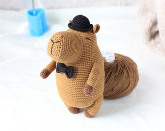 crochet capybara toy, crochet capybara animal, a gift for capybara lovers, capybara soft toy, trendy capyba, a gift for a teenagerra toy,