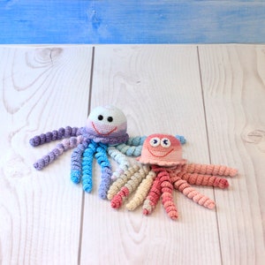 2 in 1 crochet pattern jellyfish jellyfish rattle Sea Creatures toy pattern amgurumi pdf Nursery decor pattern Easy Instructions jellyfish image 3